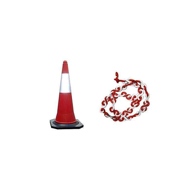 Bellstone PVC Traffic Safety Cone with 5m Chain, 528631 (Pack of 5)