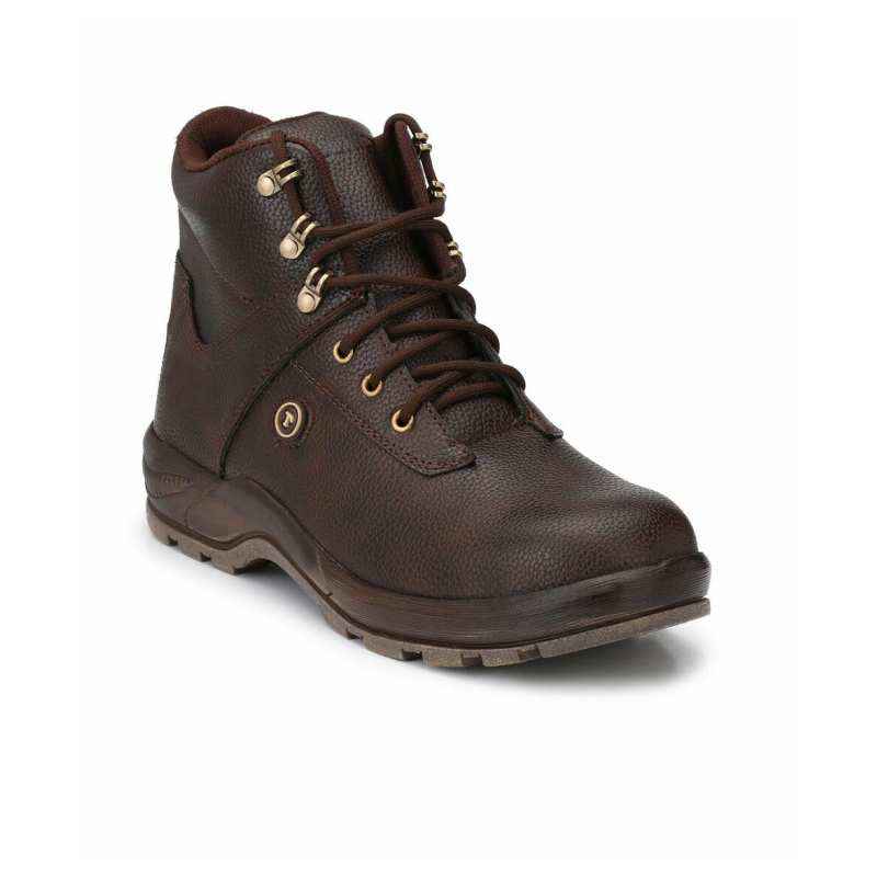 Timberwood TW10BR Synthetic Leather Steel Toe Brown Safety Boot, Size: 8