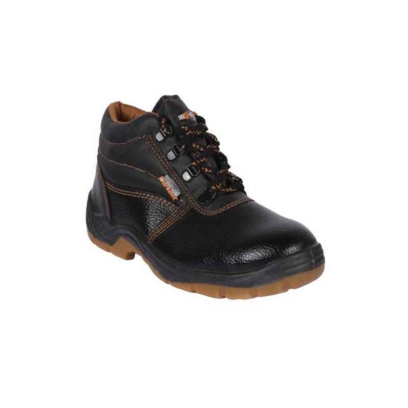 Hillson Workout High Ankle Steel Toe Black Work Safety Shoes, Size: 10