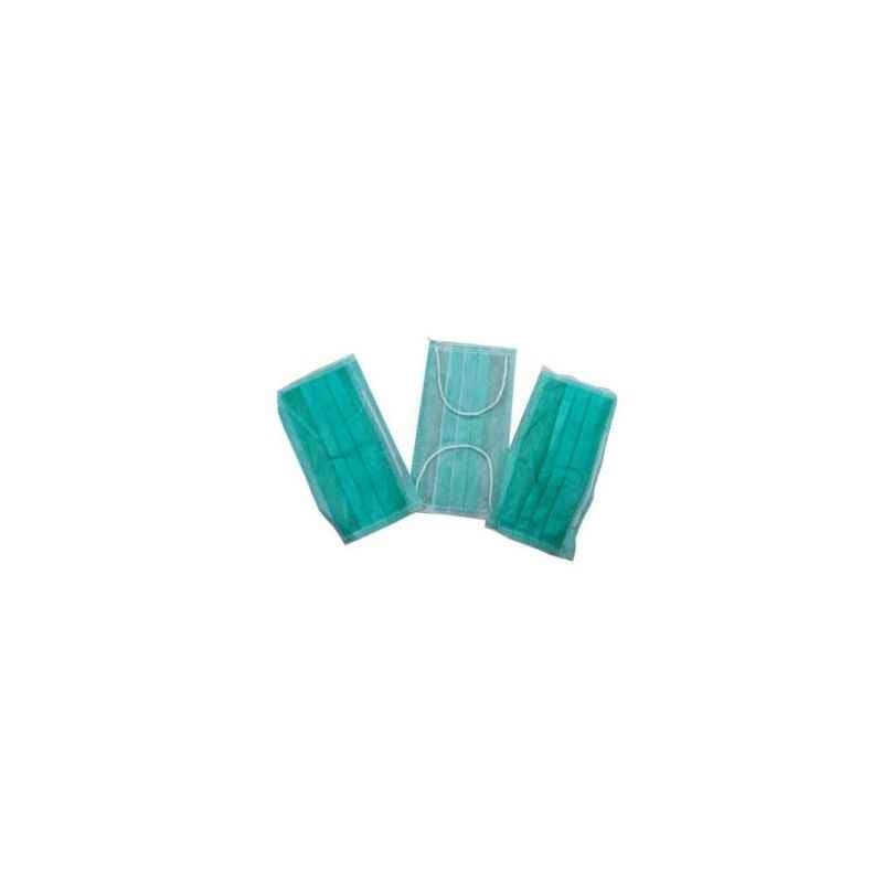 Electromark Green And White 3 Ply Face Mask (Pack of 100)