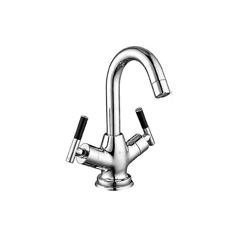 Marc Movements Central Hole Basin Mixer Delux Body with Braided Hoses, MMO-1101