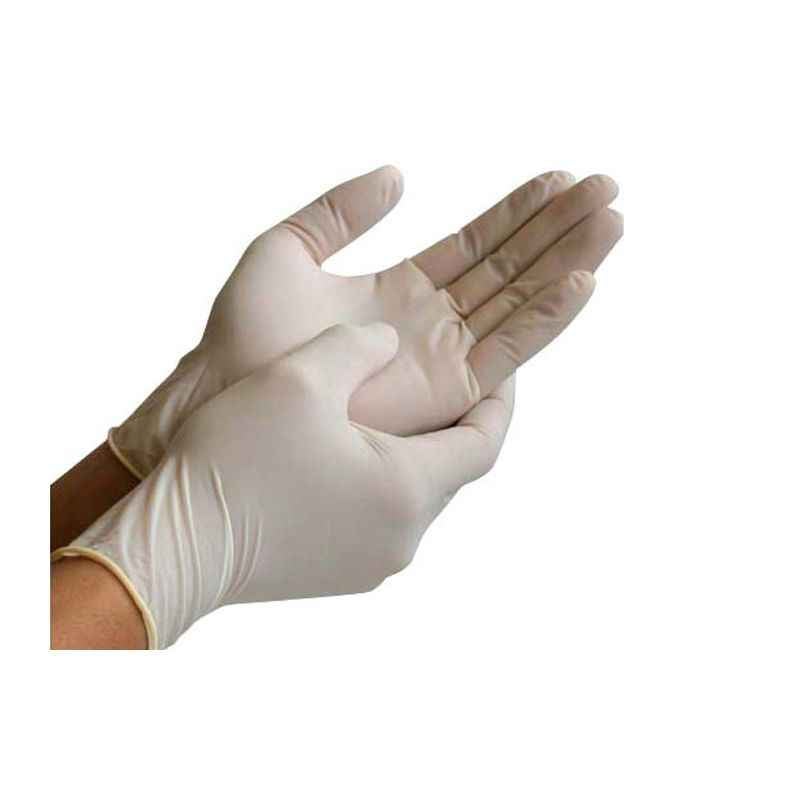 Surgitex Pre Powdered Non Sterile Latex Examination Hand Gloves, Size: Large (Pack of 100)