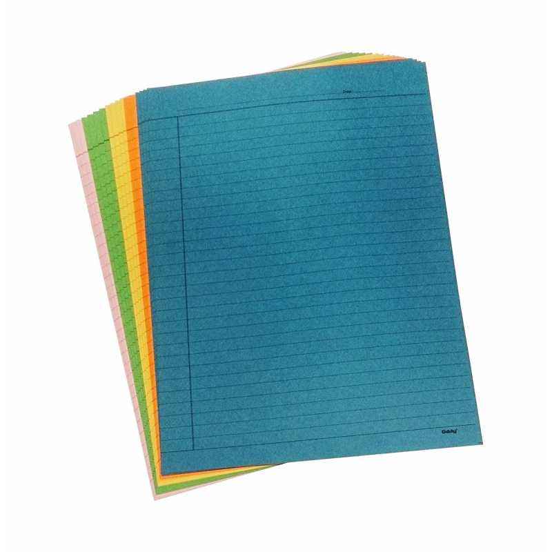 Oddy A4 Single Side Ruled Pastel Color Sheets, CPSRA4-20 (Pack of 50)