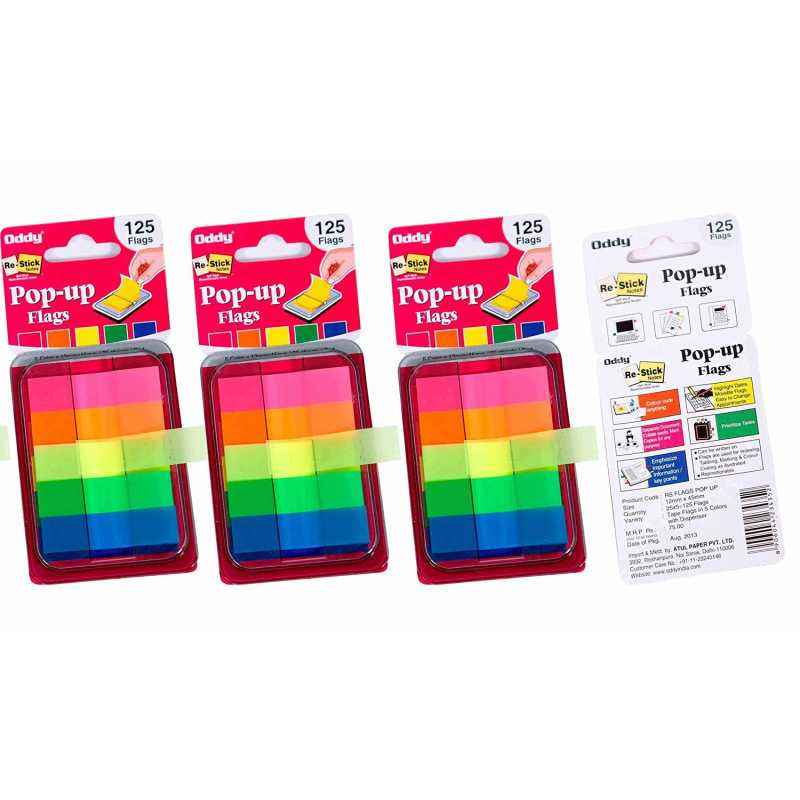Oddy 5 Color Polyester Strip with Dispenser, RS-POP UP Flag (Pack of 25)