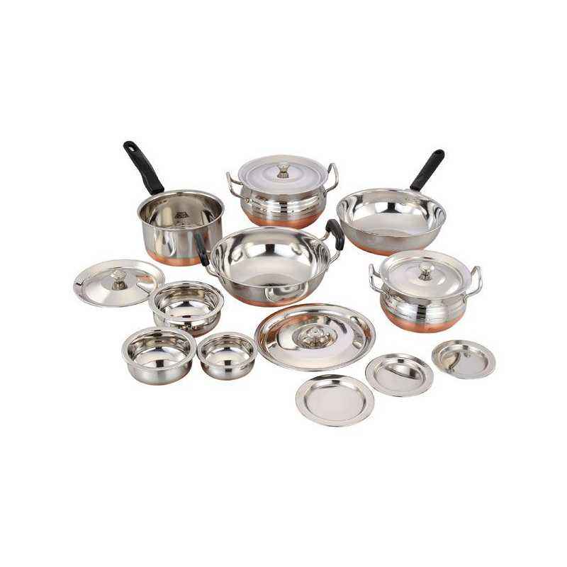 Klassic Vimal KV032 15 Pieces Stainless Steel Induction Cookware Set