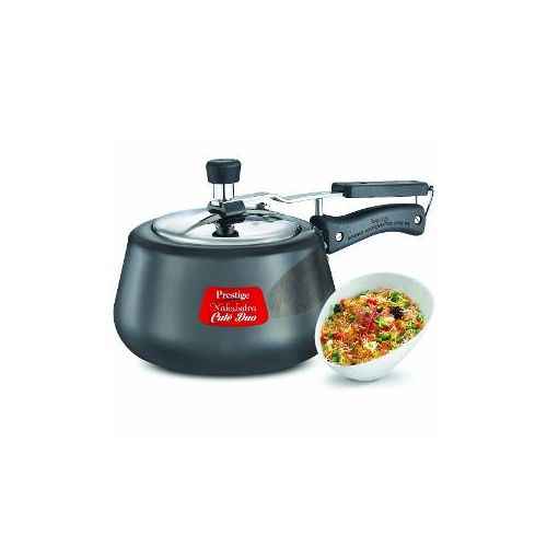 Induction Base Aluminum Pressure Cooker 2 Litres - Black Color