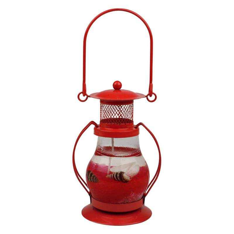 Riflection Red Decorative Gel Filled Glass Lamp