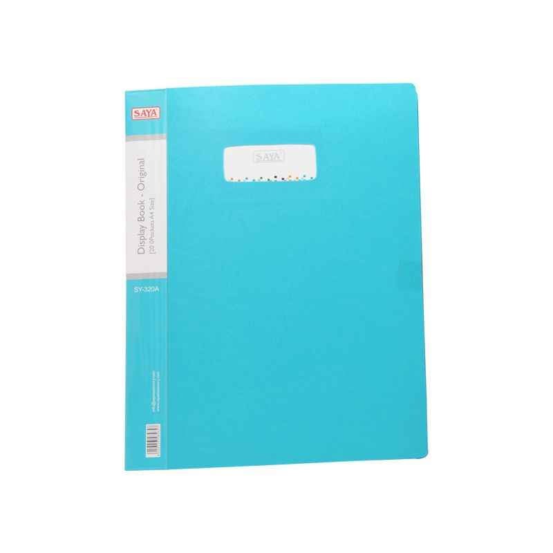 Saya SY320A Aqua Blue Display Book 20 Pockets A4, Weight: 177 g