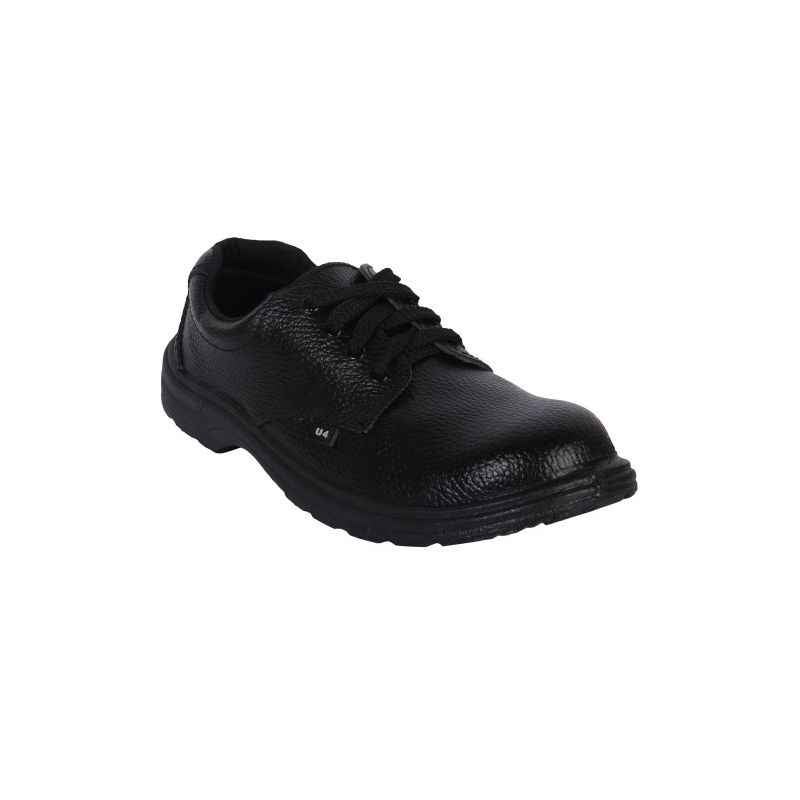 Hillson U4 Steel Toe Black Work Safety Shoes, Size: 6