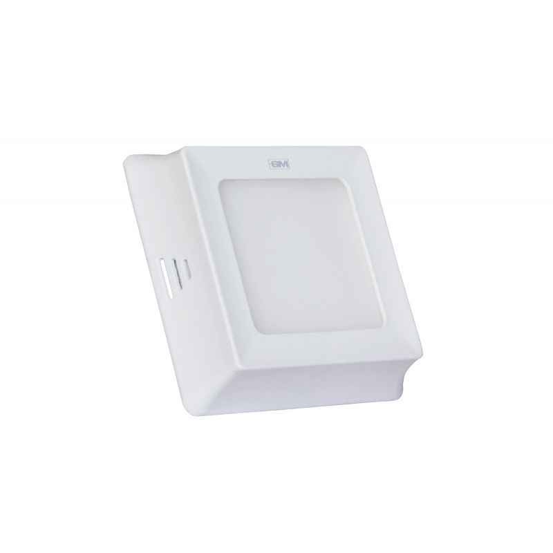 GM Plano 5W Warm Light Non-Dimmable Square Surface Panel Light, 3000 K