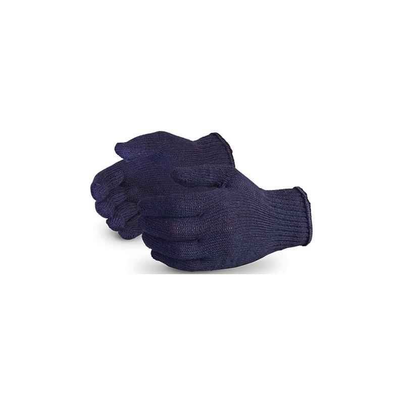 Promax 80 g Blue Cotton Knitted Hand Gloves (Pack of 50)