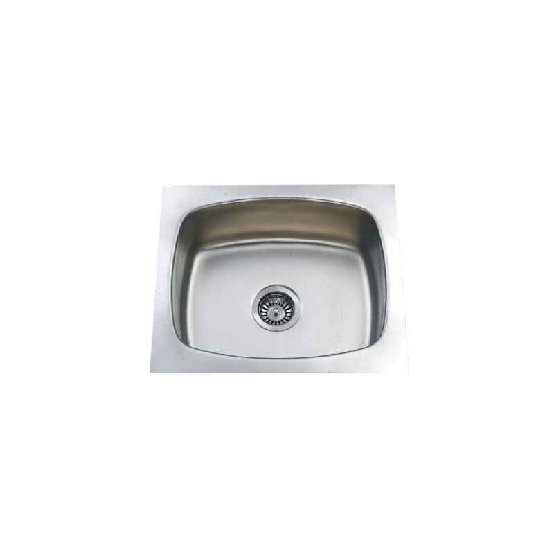 Jayna Crown CSB 06 Glossy Single Bowl Sink in 1.5 mm Thickness, Size: 27 x 20 in