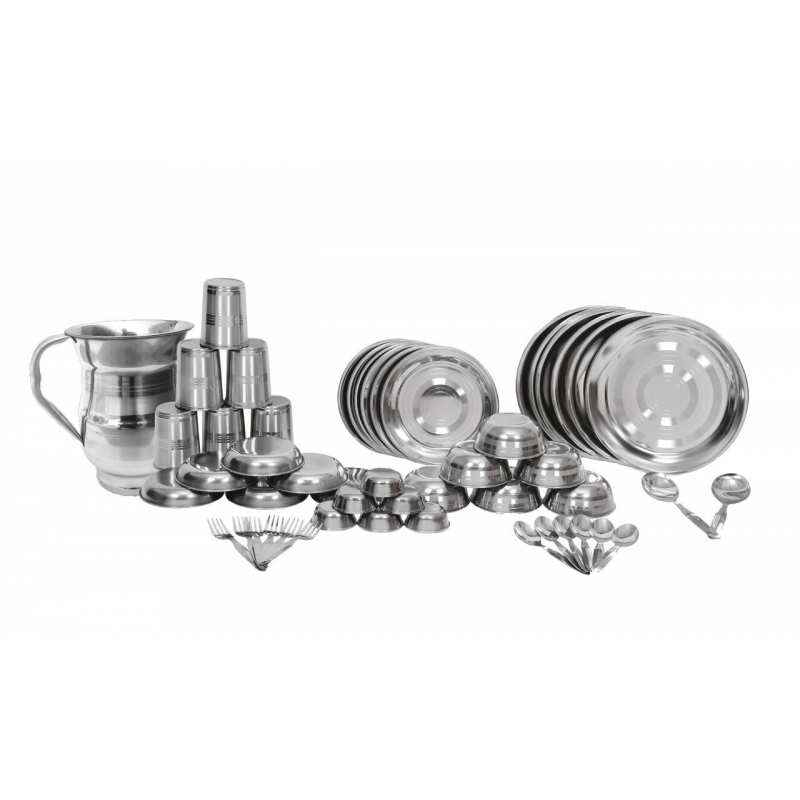 Scitek 50 Pieces Silver Stainless Steel Dinner Set with Free Jug