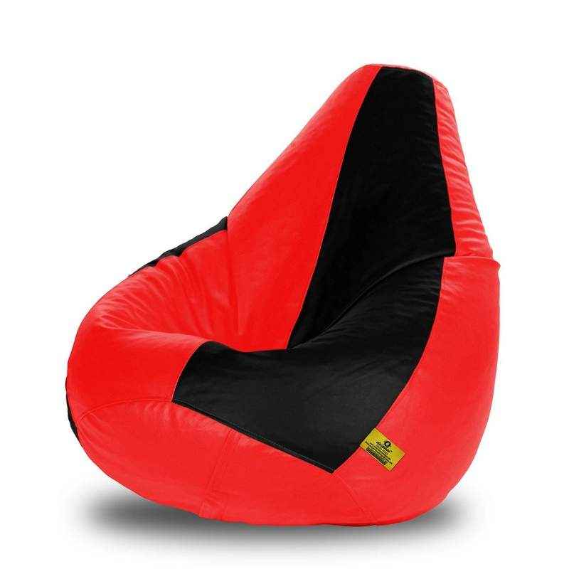 Dolphin DOLBXXL-01 Black & Red Bean Bag with Filled Beans, Size: XXL