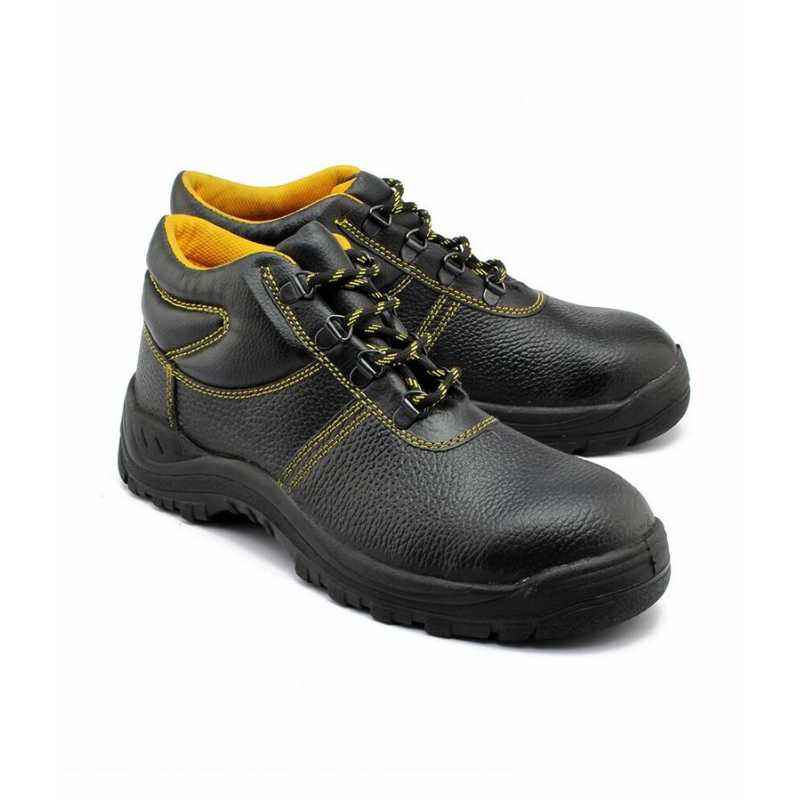 Wild Bull Power Plus Steel Toe Yellow Lining Leather Safety Shoes, Size: 9