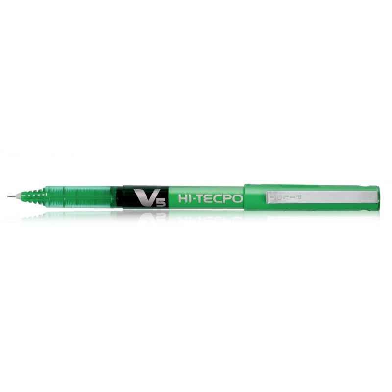 Pilot V5 Green Pens, 9000019575 (Pack of 12)
