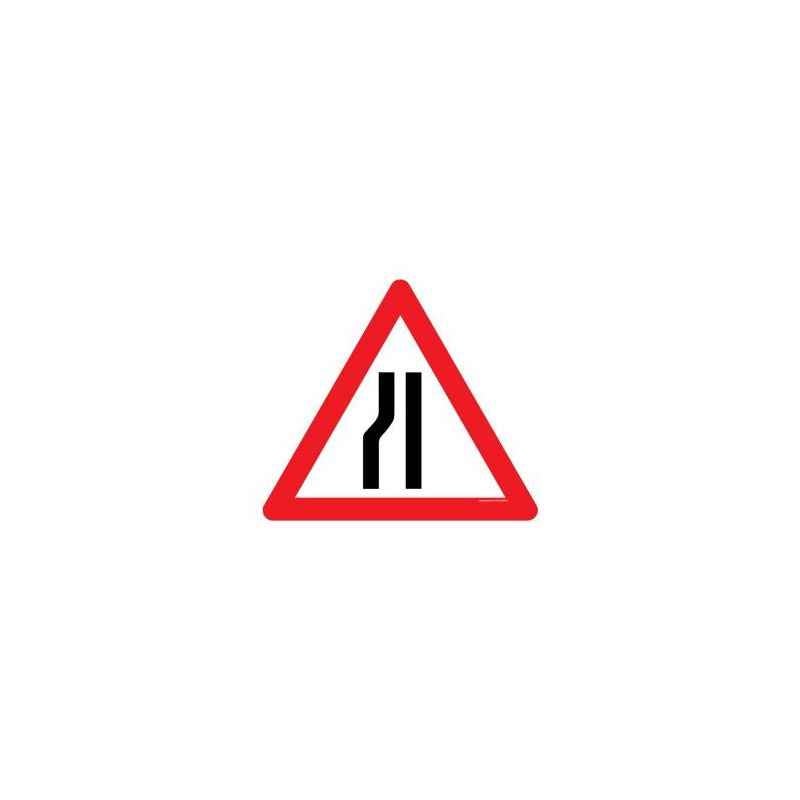 Asian Loto 3 mm Traffic Sign Road Narrows on Left Sign Board, ALC-SGN-9-900