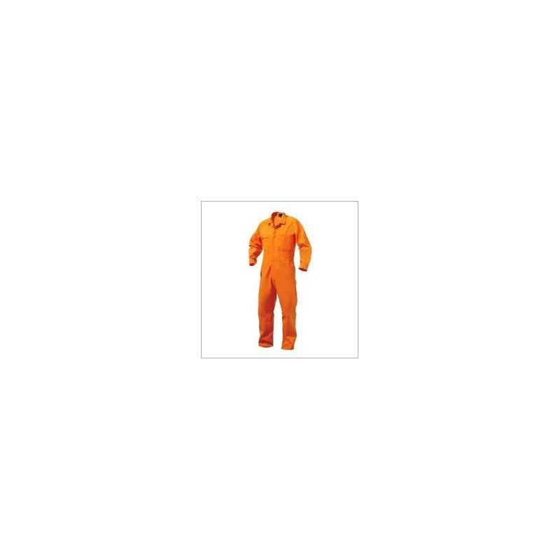 Ishan Orange Cotton Fabric Boiler Suit, 5404, Size: Medium