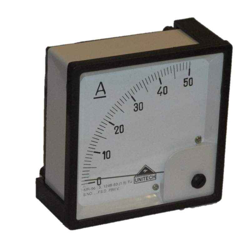 Unitech 72mm Analog DC Ampere Meter, Current Rating: 20 A