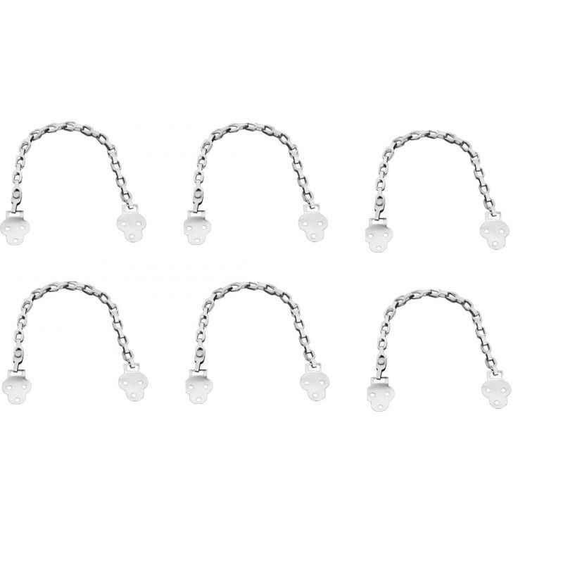 Smart Shophar 12 Inch Stainless Steel Silver Mask Table Chain, 65067-SSTC-SS12-P6 (Pack of 6)