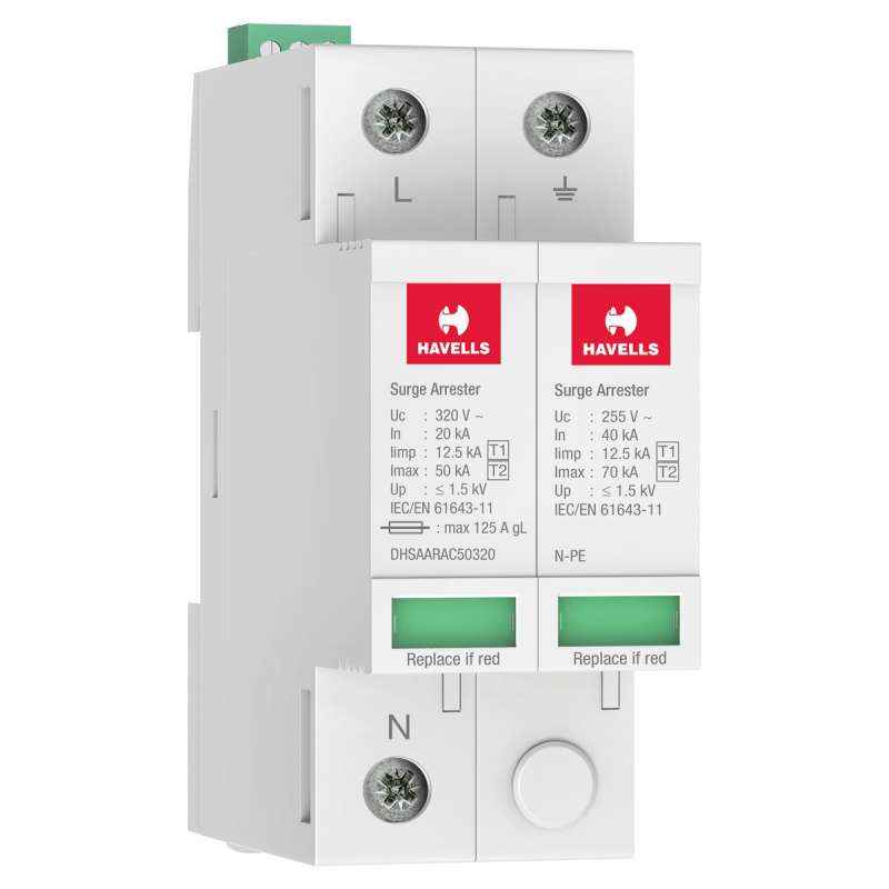 Havells 1 & 2 Type Single Pole & Neutral AC Surge Protection Devices, DHSAARAC50320