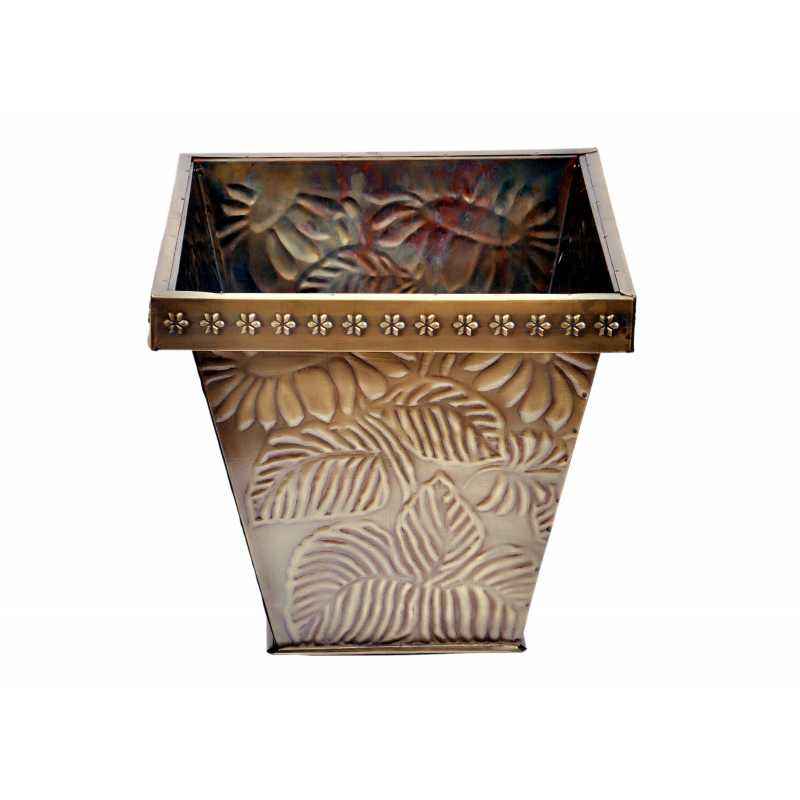 Blessed RVMP-3060 Golden Metal Planter, Height: 10.25 Inch