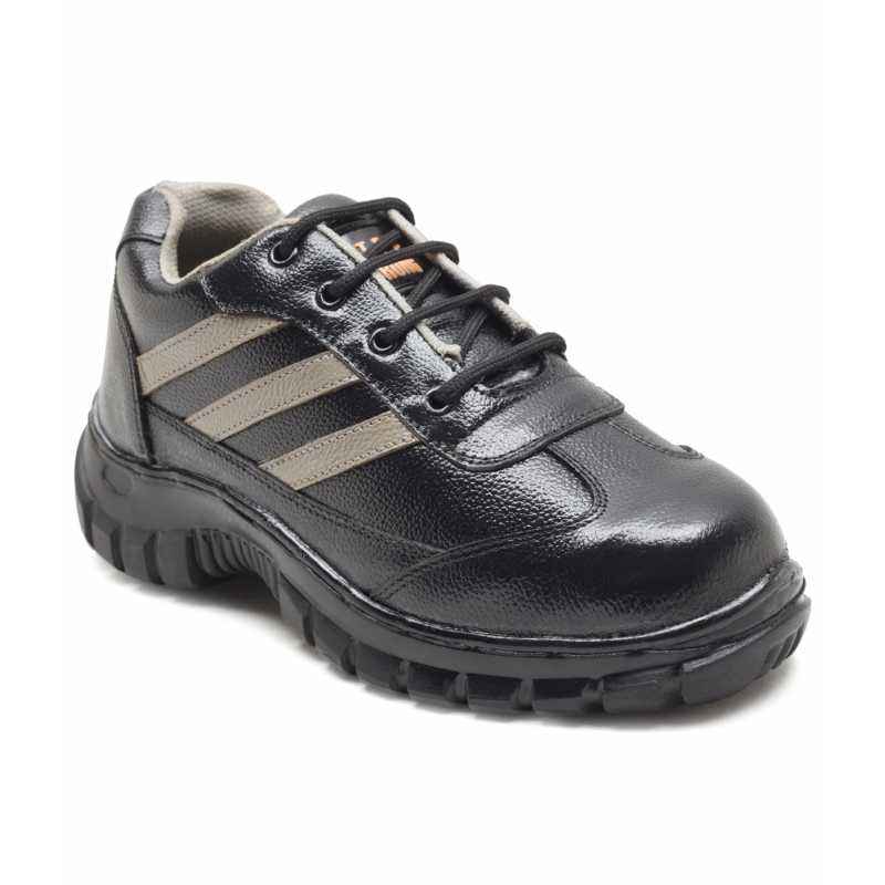 Step Strong Gama Steel Toe Black Work Safety Shoes, Size: 7