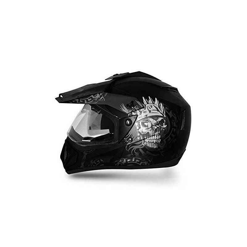 Vega Off Road Ranger Motocross Black Silver Helmet, Size (Medium, 580 mm)