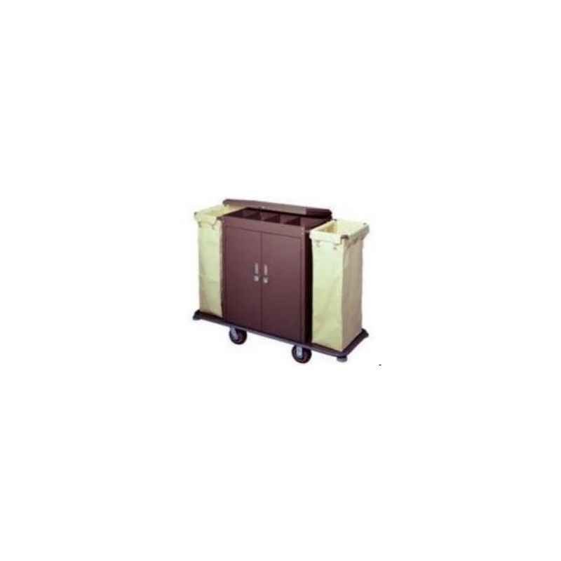 Amsse HK1001 WT Maid Linen Trolley In MS Powder Coating with Door,Size: 51 x 18 x 42 inch