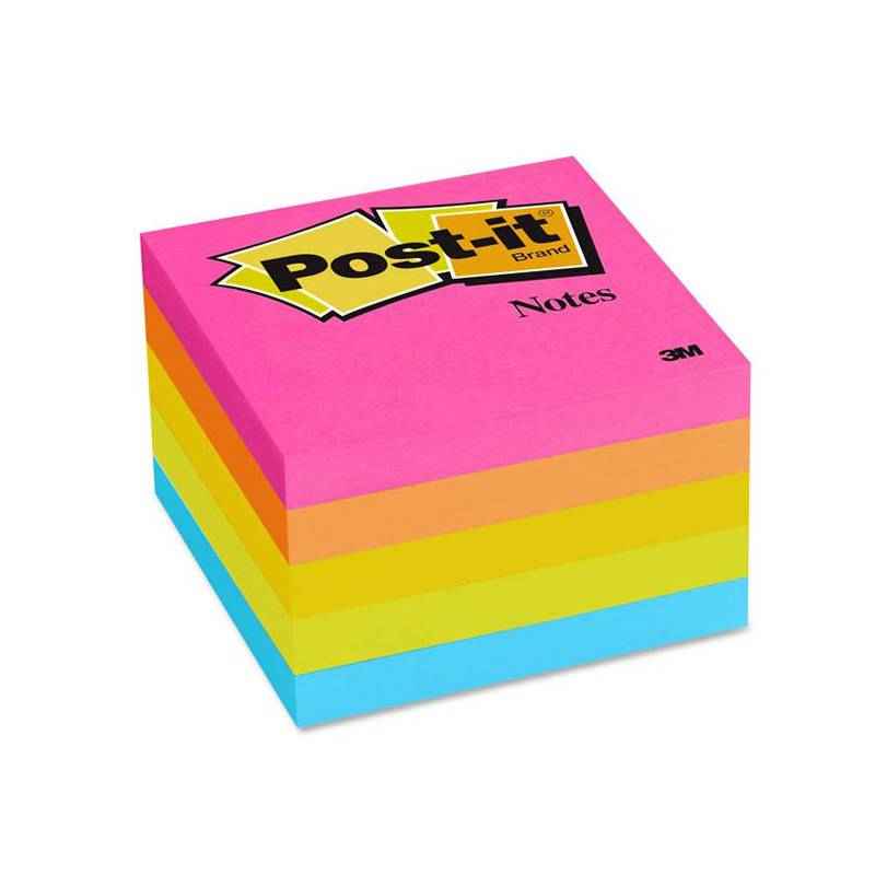 3M Post-it 3 Inch Color Cube Notes in 4 Color Pad, IE810100123