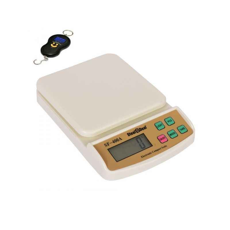 Stealodeal Combo of 10kg Kitchen & 50kg hanging Weighing Scale