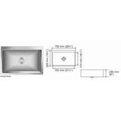 Nirali Eden Satin Finish Kitchen Sink, Size: 750x500 mm