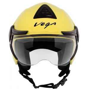Vega Verve Motorsports Yellow Open Face Helmet, Size: S