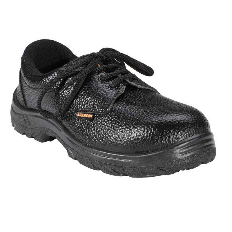 Agarson Power Steel Toe Black Work Safety Shoes, Size: 10