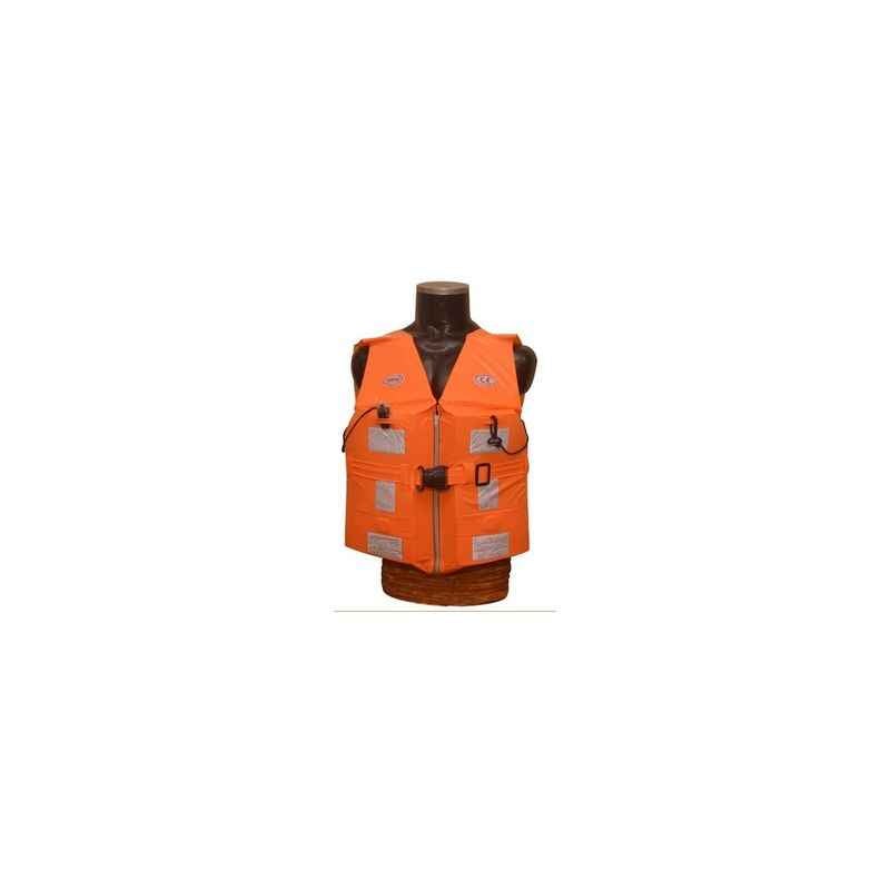 Karma Art KA-104 Full Body Life Jacket With Chain & Pocket, Colour: Orange