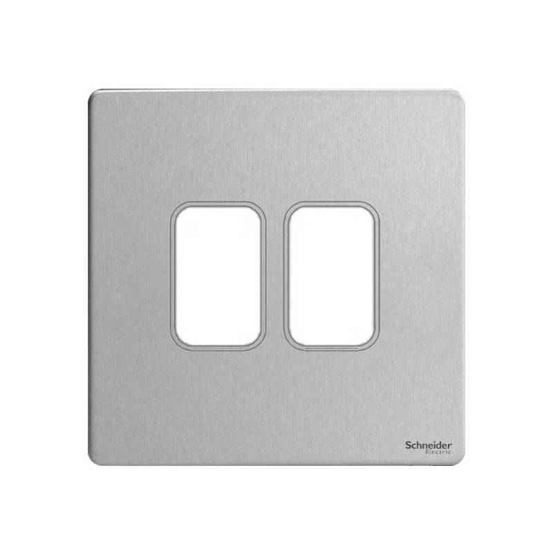 Schneider Electric ZENcelo India 2 Module Surround and Gridplate (Pack of 2), IN8402C(SA)