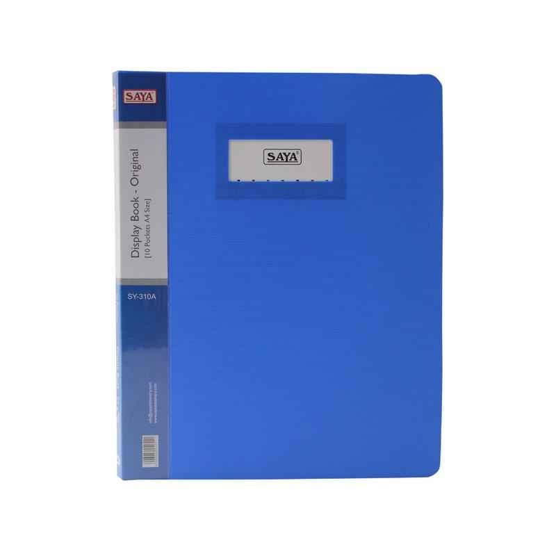 Saya SY310A Royal Blue Display Book 10 Pockets A4, Weight: 126.5 g (Pack of 4)