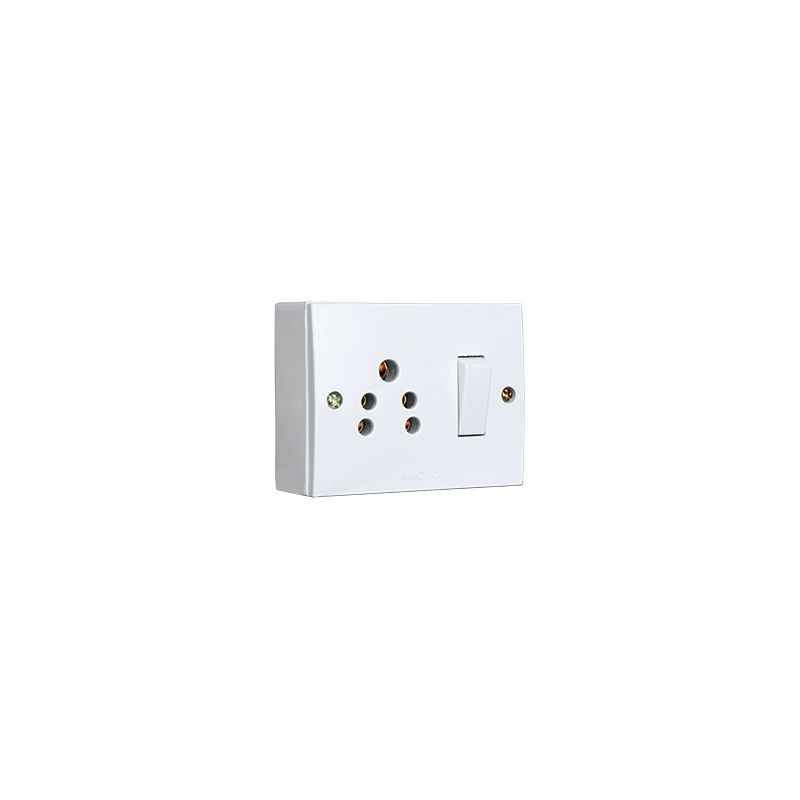 Anchor Penta Deluxe 6A Ivory 2-In-1 SS Combined Switch with Box, 50508