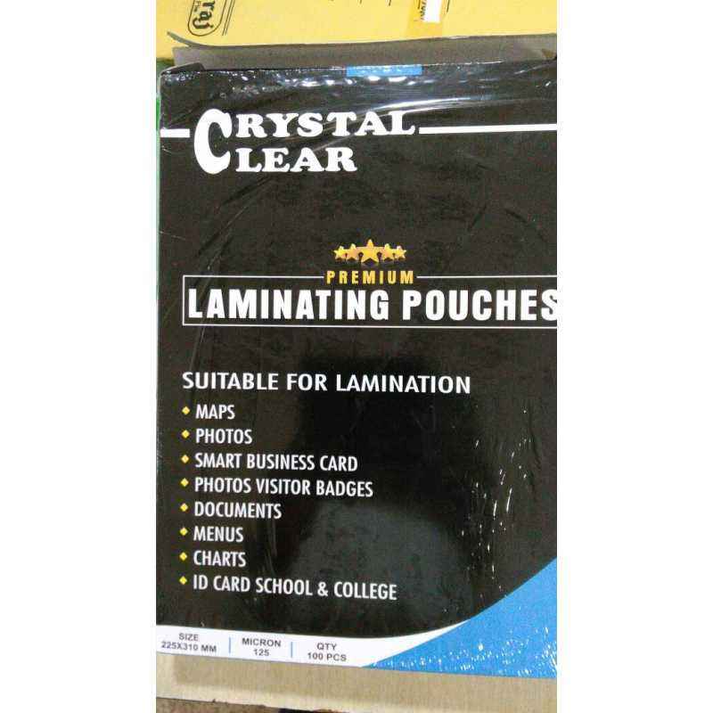 Crystal Clear 100Pcs 125 Micron Laminating Pouch Packet