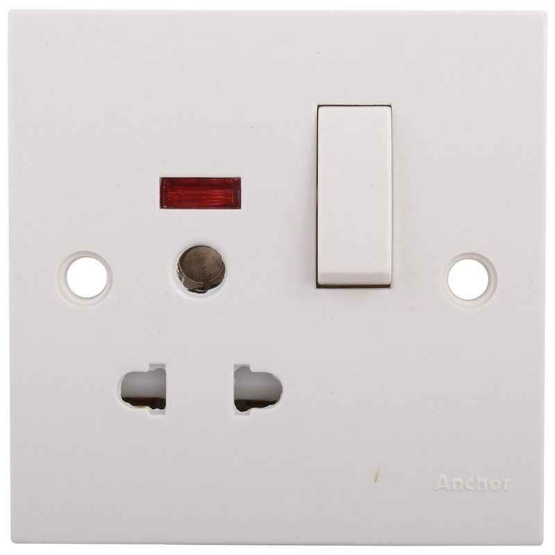 Anchor Penta Uni Switch Socket Combined With Neon (Pack of 5)