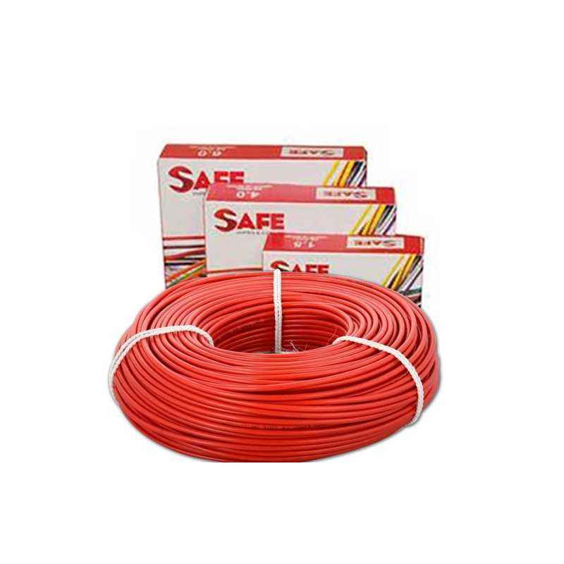 Safe 4.0 sqmm Single Core 90m Red HRFR PVC Industrial Cables, S5630