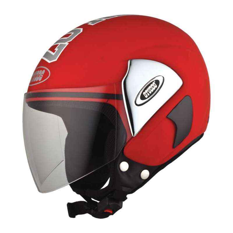 Studds Cub 07 Red Open Face Helmet, Size (Large, 580 mm)