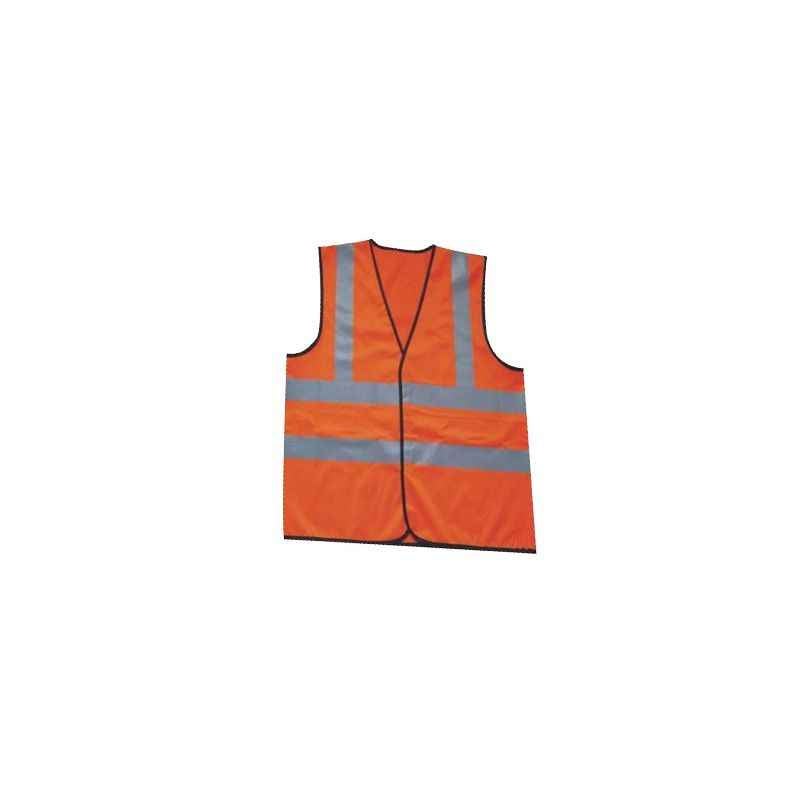 Aadhar Safety 2 Inch Reflective Tape Orange Safety Jackets, Size: L (Pack of 10)