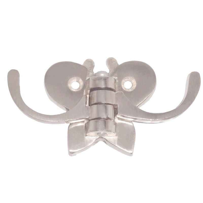 Smart Shophar 1 Inch Zinc Silver Butterfly Wall Hook, 54609-SHKI-SL01