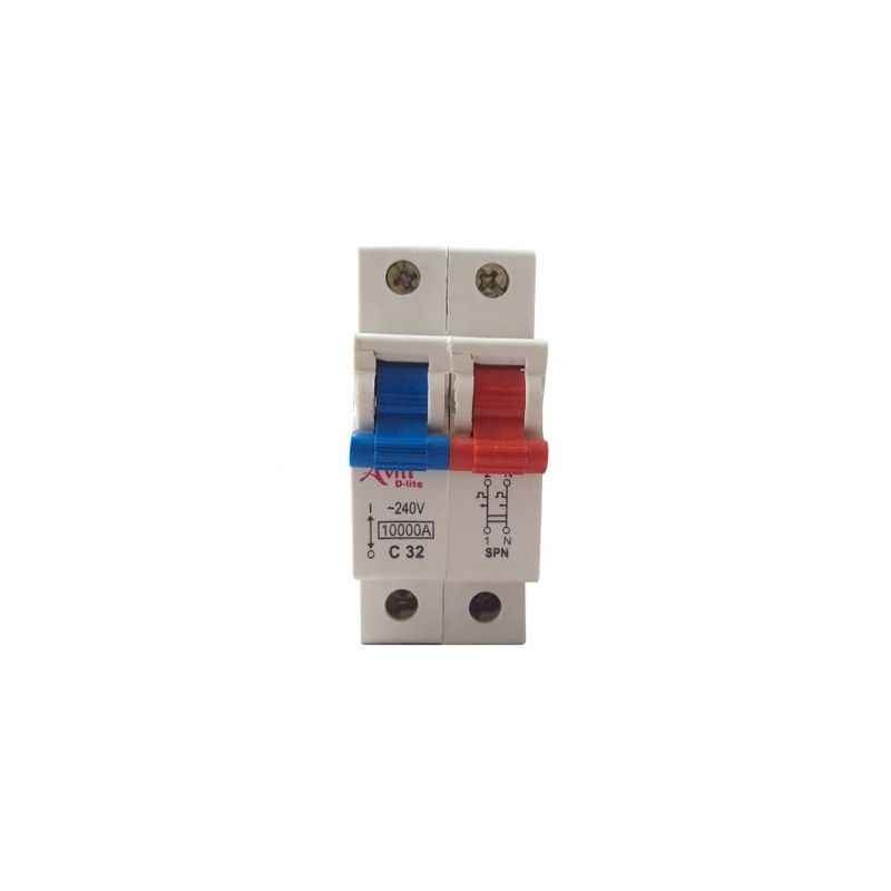 Avni D-lite 40A C Curve Single Pole Neutral MCB