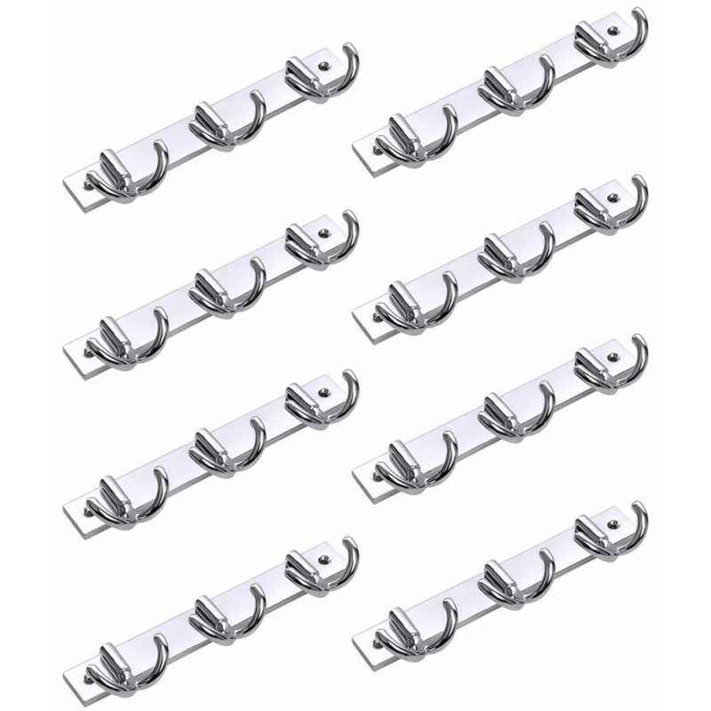Abyss ABDY-1013 Chrome Finish Stainless Steel Multipurpose Butterfly Hooks (Pack of 8)