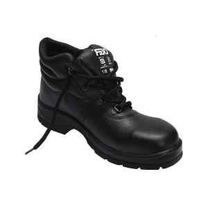 Tiger Leopard S1 BG High Ankle Steel Toe Black Work Safety Shoes, Size: 7