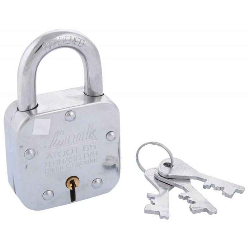 Link Atoot 65mm 8 Lever Double Locking Iron Padlock with 3 Keys, ACL562