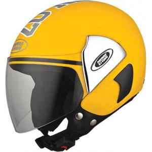 yellow half helmet