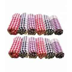 Chiyu 18x18 inch Multicolour Cotton Kitchen Napkin Cloth, KNL12 (Pack of 12)